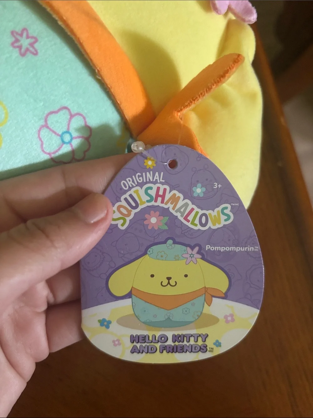 Squishmallows Yellow, Mint & Orange Pompompurin Hello Kitty And Friends Plush
